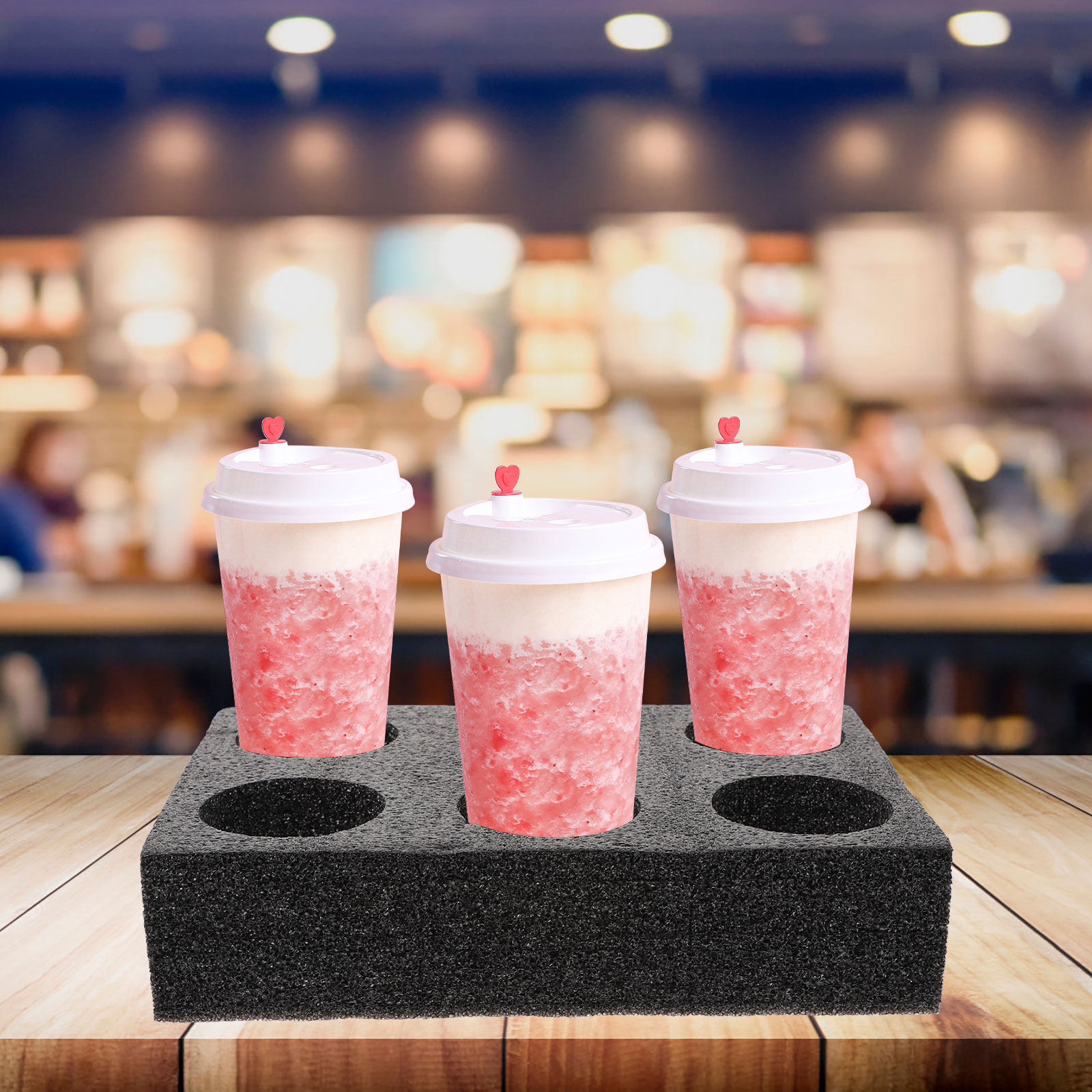 Coffee Tea Cups - 2Pcs Eco-Friendly Biodegradable Drink Carrier Tray