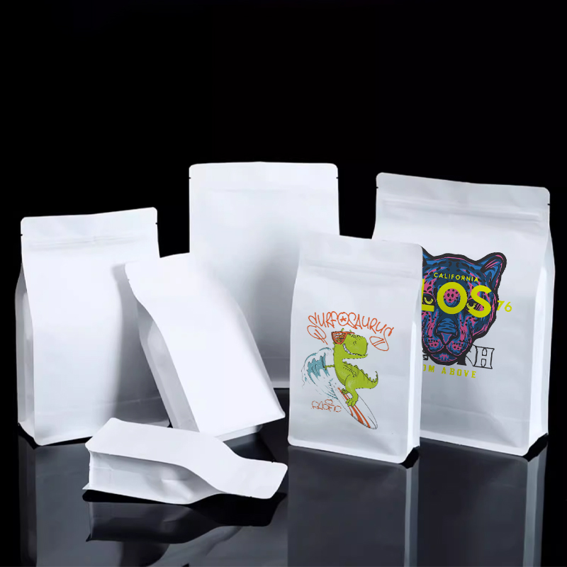 Coffee Tea Day - Craft Paper Eight Side Zipper Bag,