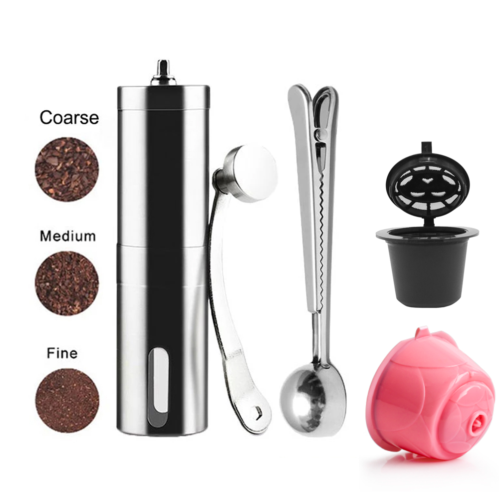 Burr Hand Grinder - Mini Coffee Grinder Stainless Steel Hand