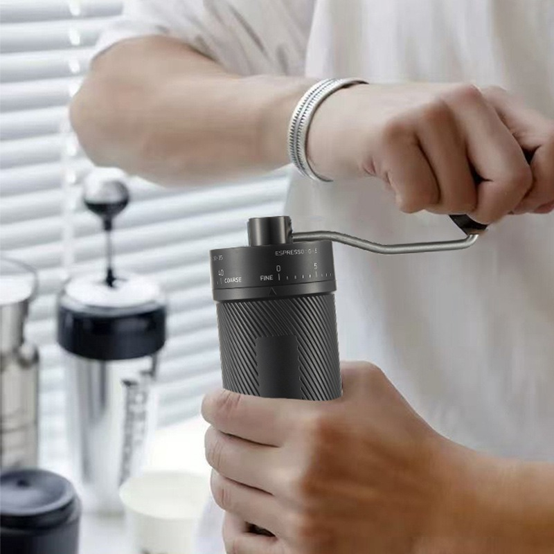 Burr Hand Grinder - Hand-cranked Italian-style manual coffee bean grinder,