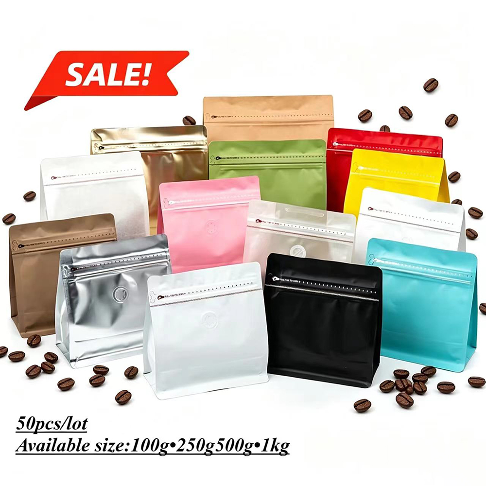 Coffee Tea Day - 50pcs Matte Black Mylar Aluminium Foil