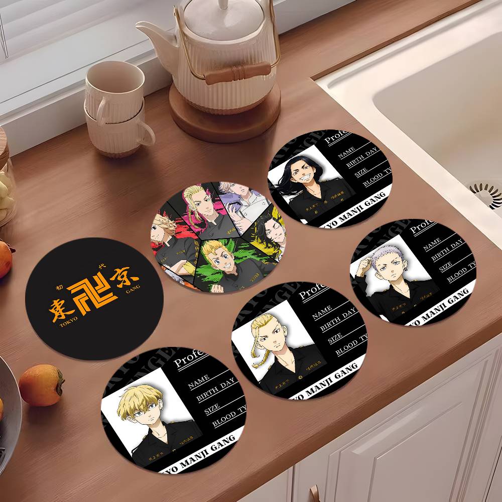 T And Tea Coffee - Anime T-Tokyo R-Revengers Coasters 10cm Round