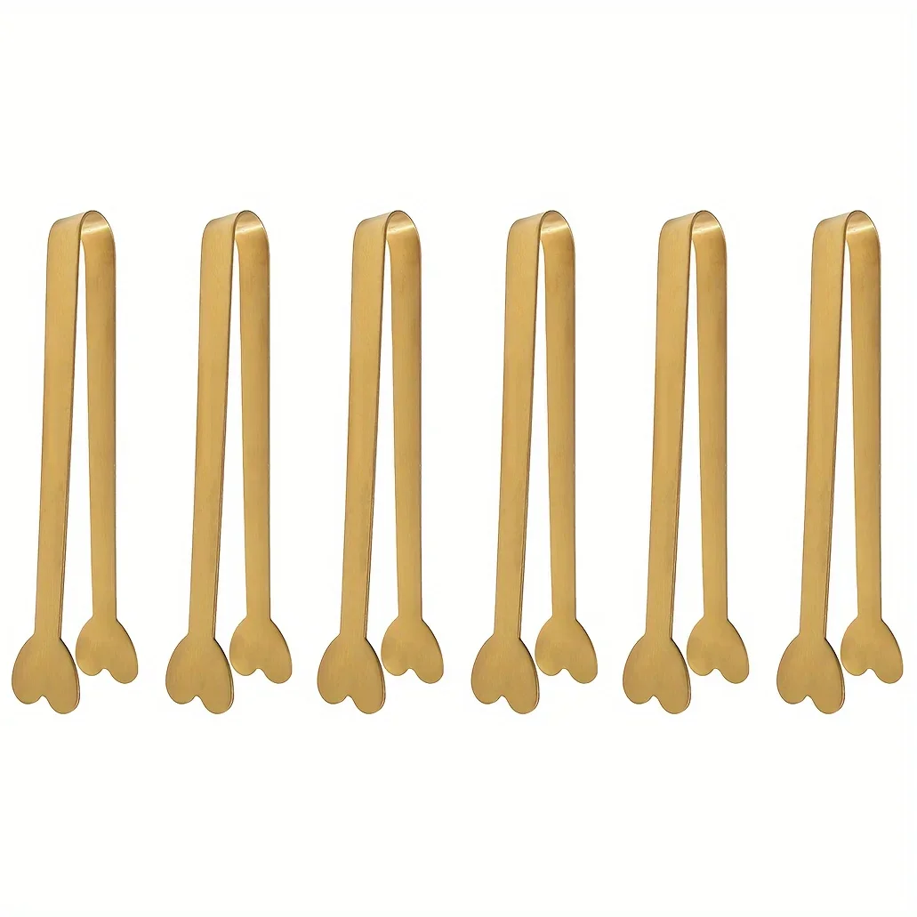 Coffee Tea Day - Stainless Steel Heart-Shaped Mini Tongs for
