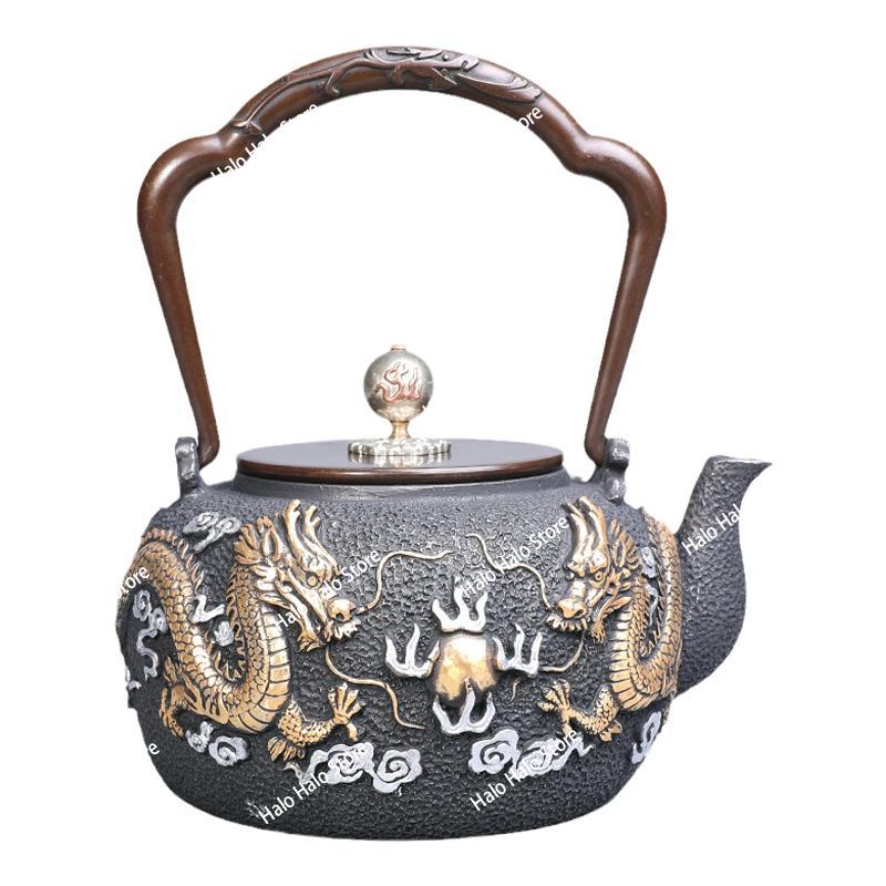 Cast Iron Teapot - Double dragon bead iron pot Japanese