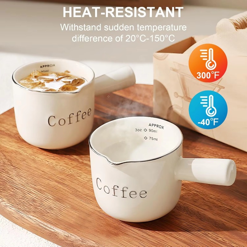 Coffee Tea Cups - Mini Ceramic Coffee Cup with Handle
