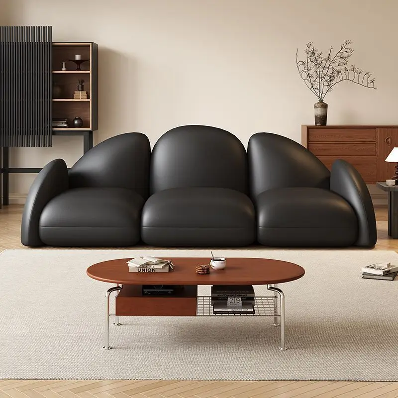 Coffee Tea Library - Italian single sofa small apartment leather