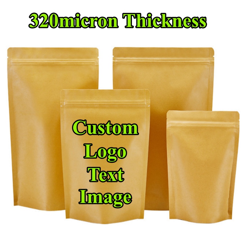 Coffee Tea Day - 100PCS Stand-up Kraft Paper Foil Ziplock