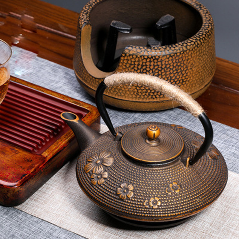 Cast Iron Teapot - Cast Iron Pear Blossom Bamboo Leaf