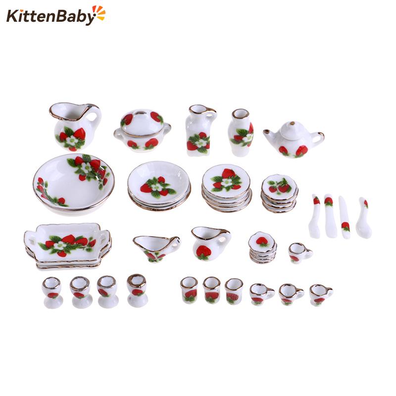 Coffee Tea Flower - 1 Set 1:12 Miniature Doll House