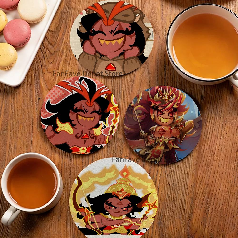 Coffee Tea Gift Set - For B-Burning Spice C-Cookie Wood Coaster