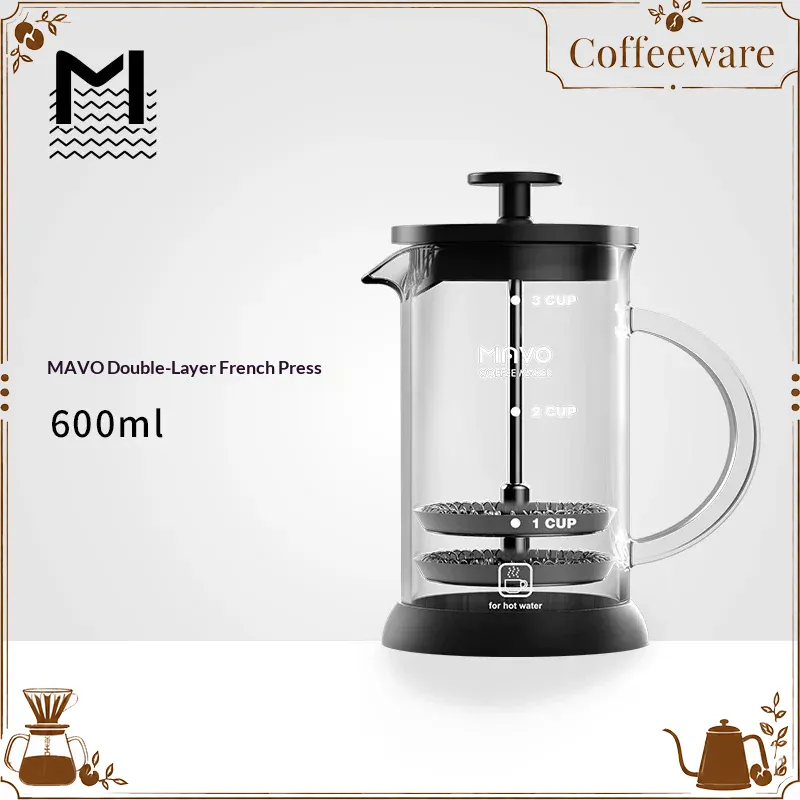 Coffee Tea Press - MAVO French Press Coffee Maker Double