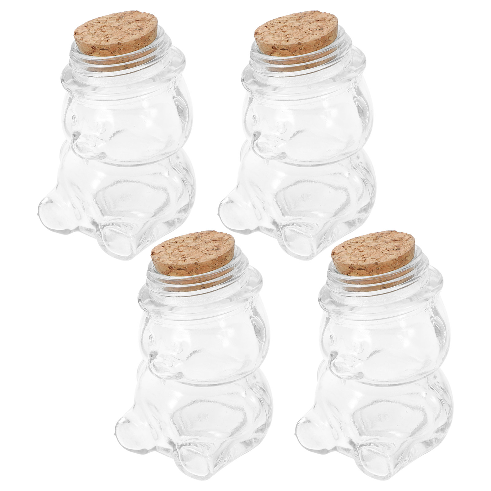 Coffee Tea Containers - 4Pcs Glass Candy Jar Set Transparent