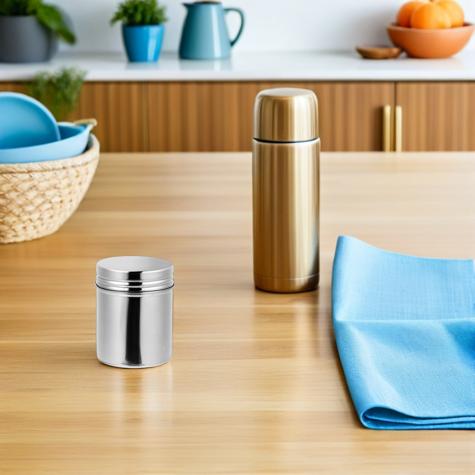 Coffee Tea Containers - 2Pcs Stainless Steel Canisters 304 Food
