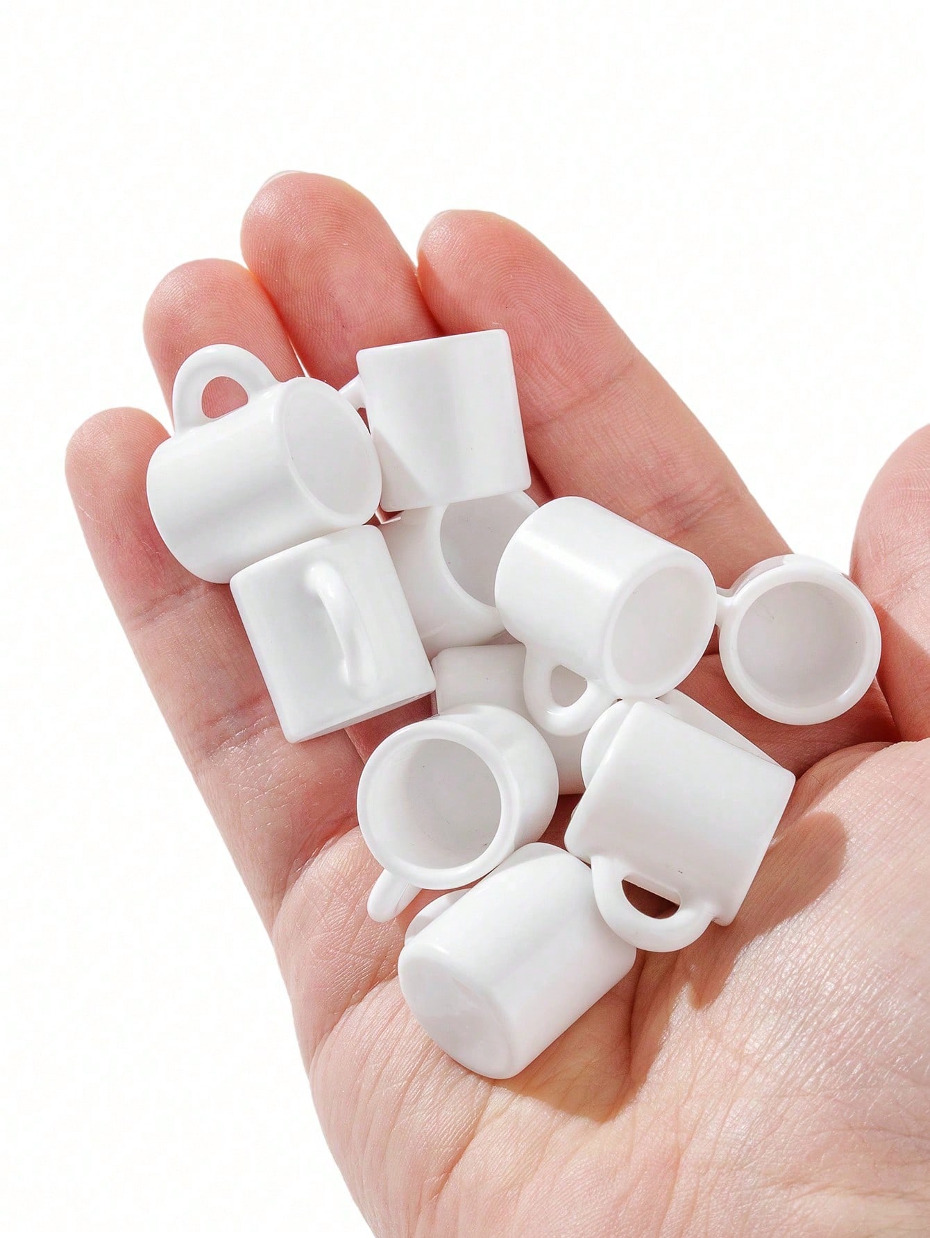 Coffee Y Tea - 10pcs Dollhouse Miniature White Mugs: Miniature