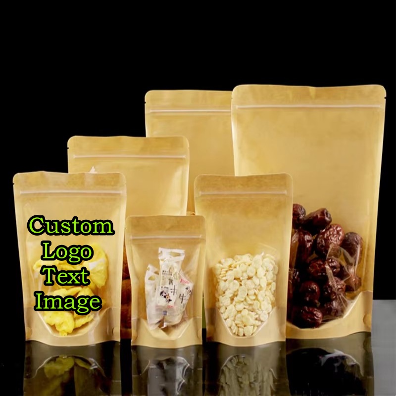 Coffee Tea Day - 100PCS Clear Stand-up Kraft Paper Ziplock