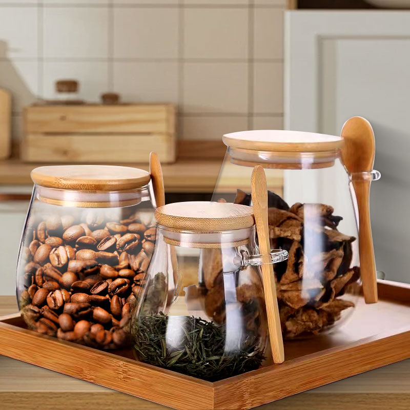 34oz sealed glass jar with spo - огляд і ціна Coffee Tea Sugar Canisters