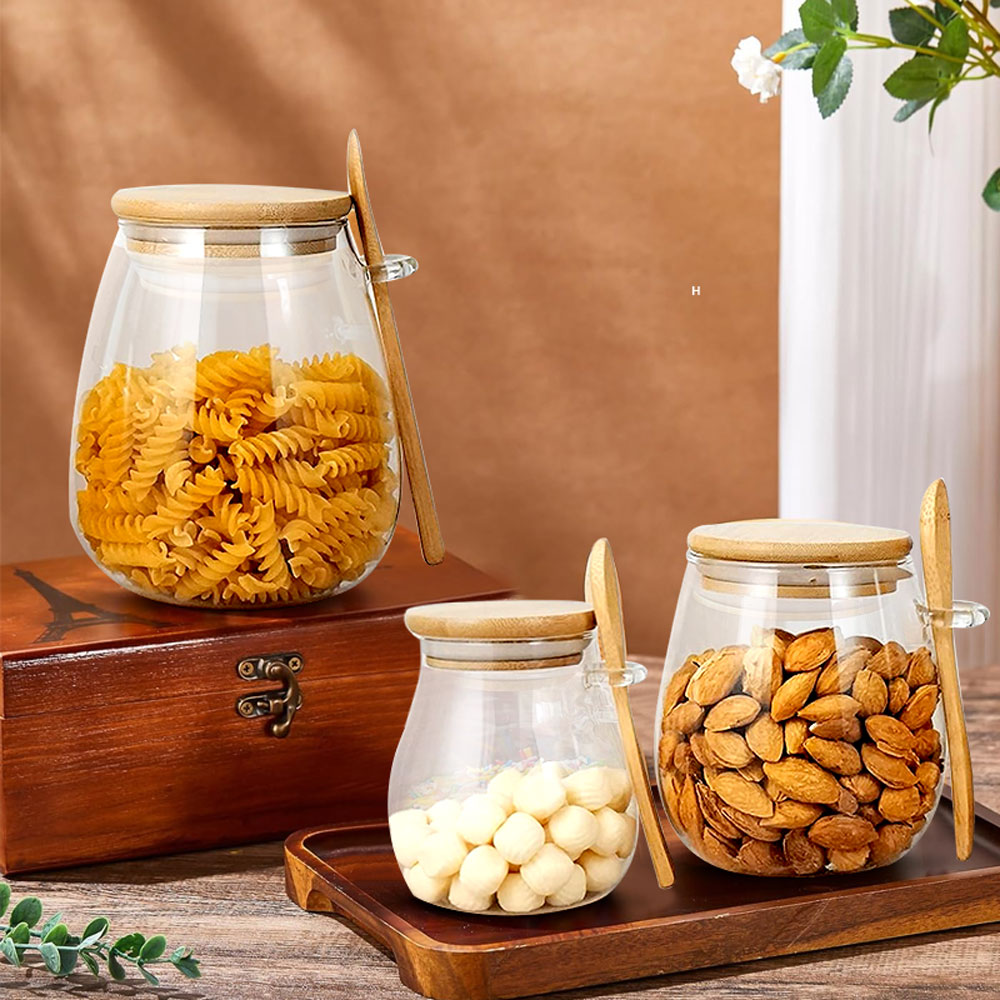 34oz sealed glass jar with spo - огляд і ціна Coffee Tea Sugar Canisters
