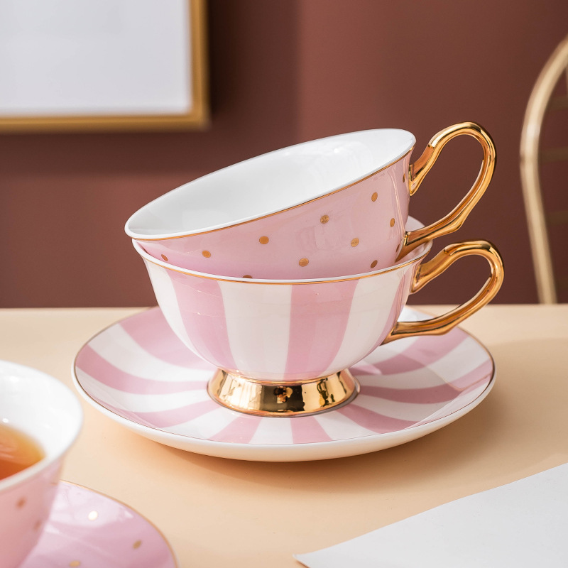 Ceramic Pink Coffee Mugs with  - огляд і ціна Coffee Tea And Sugar Set