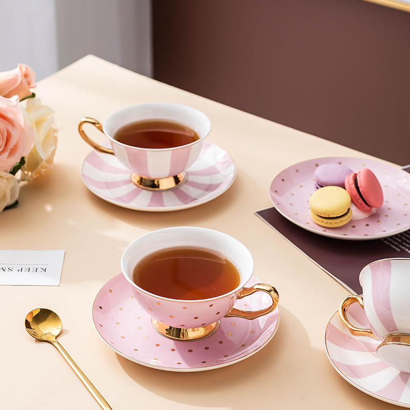 Ceramic Pink Coffee Mugs with  - огляд і ціна Coffee Tea And Sugar Set