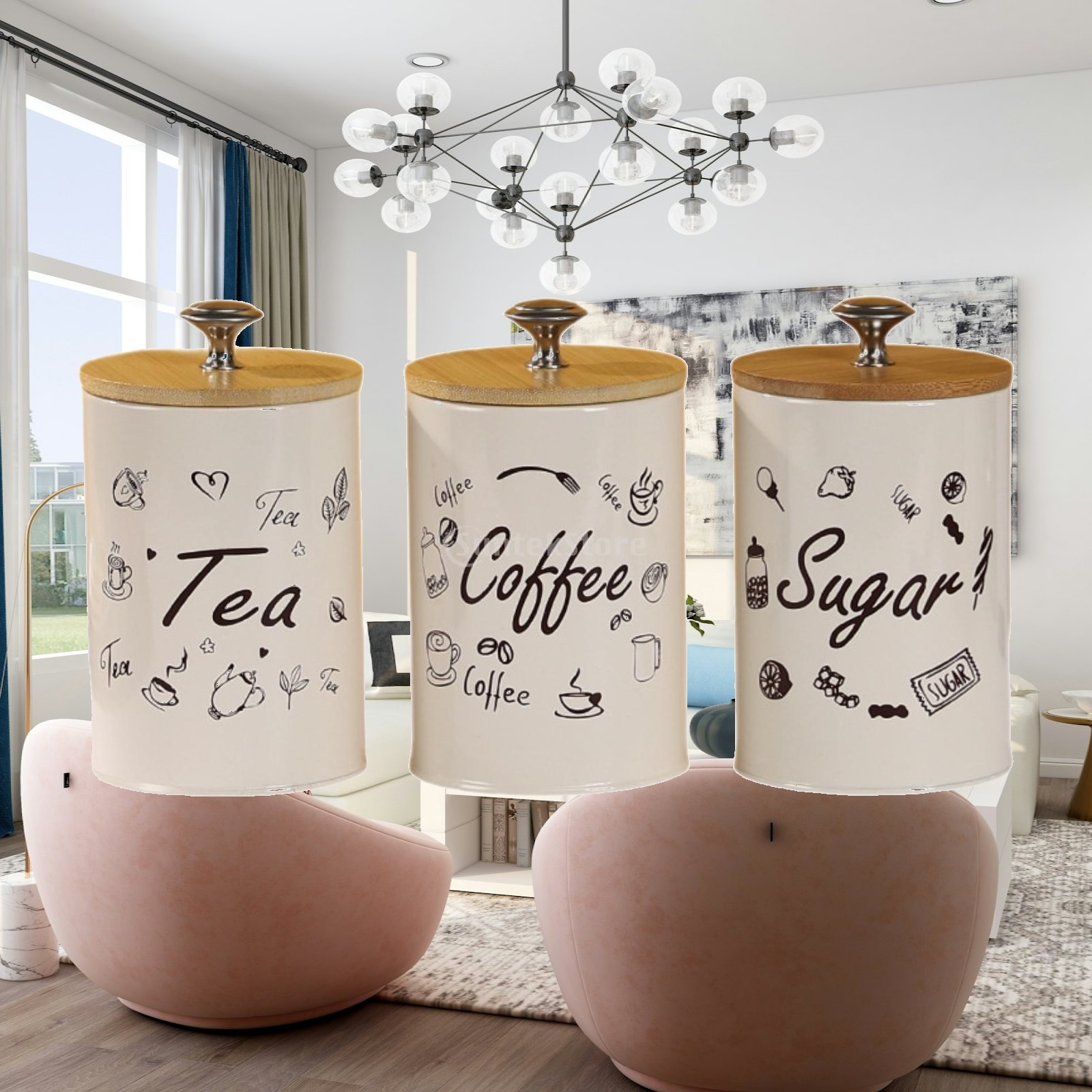 Farmhouse Coffee Tea Sugar Can - огляд і ціна Coffee Tea Sugar Canisters