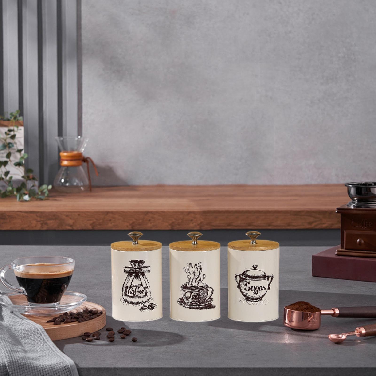 Farmhouse Coffee Tea Sugar Can - огляд і ціна Coffee Tea Sugar Canisters