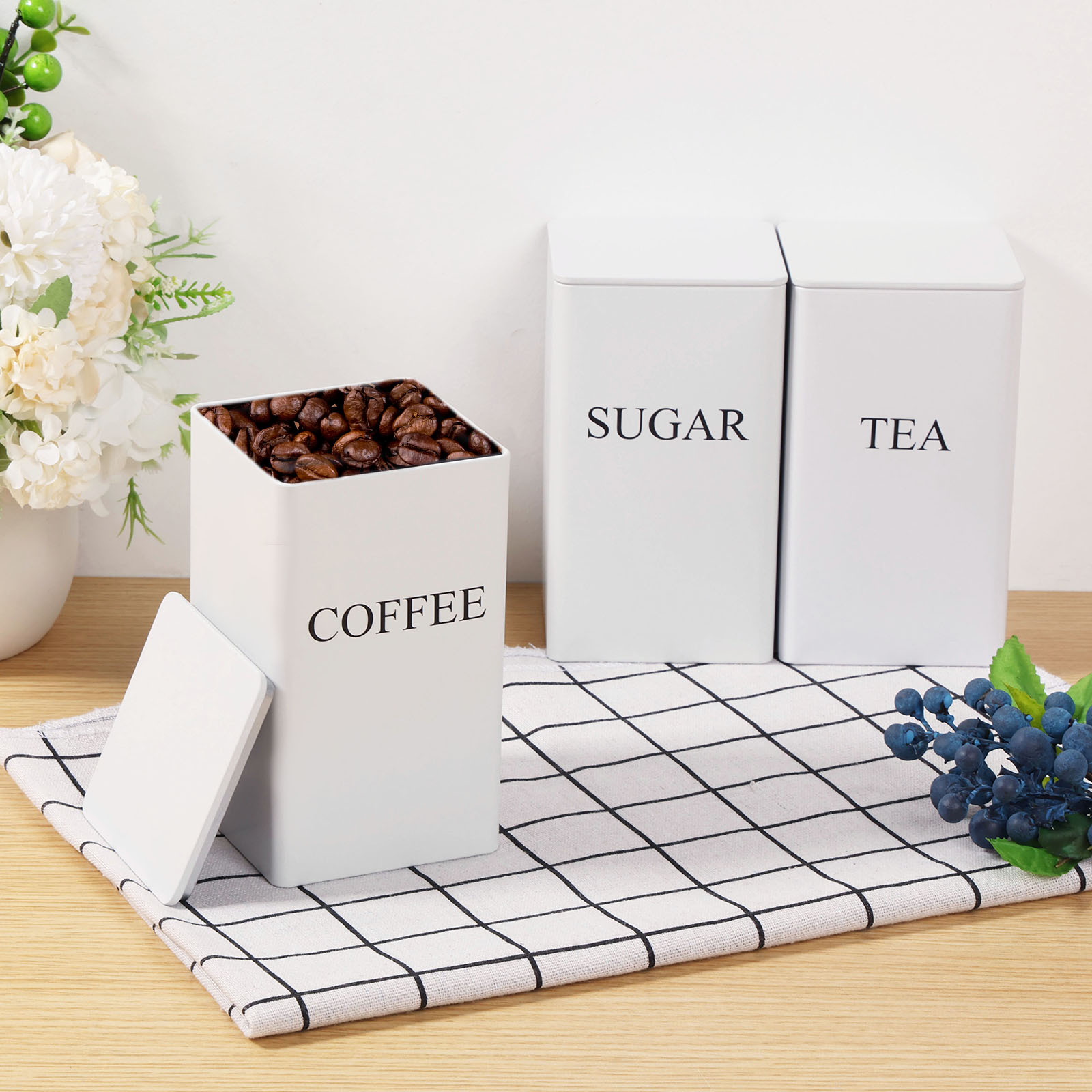 3Pcs Coffee Bean Storage Canis - огляд і ціна Coffee Tea Sugar Canisters