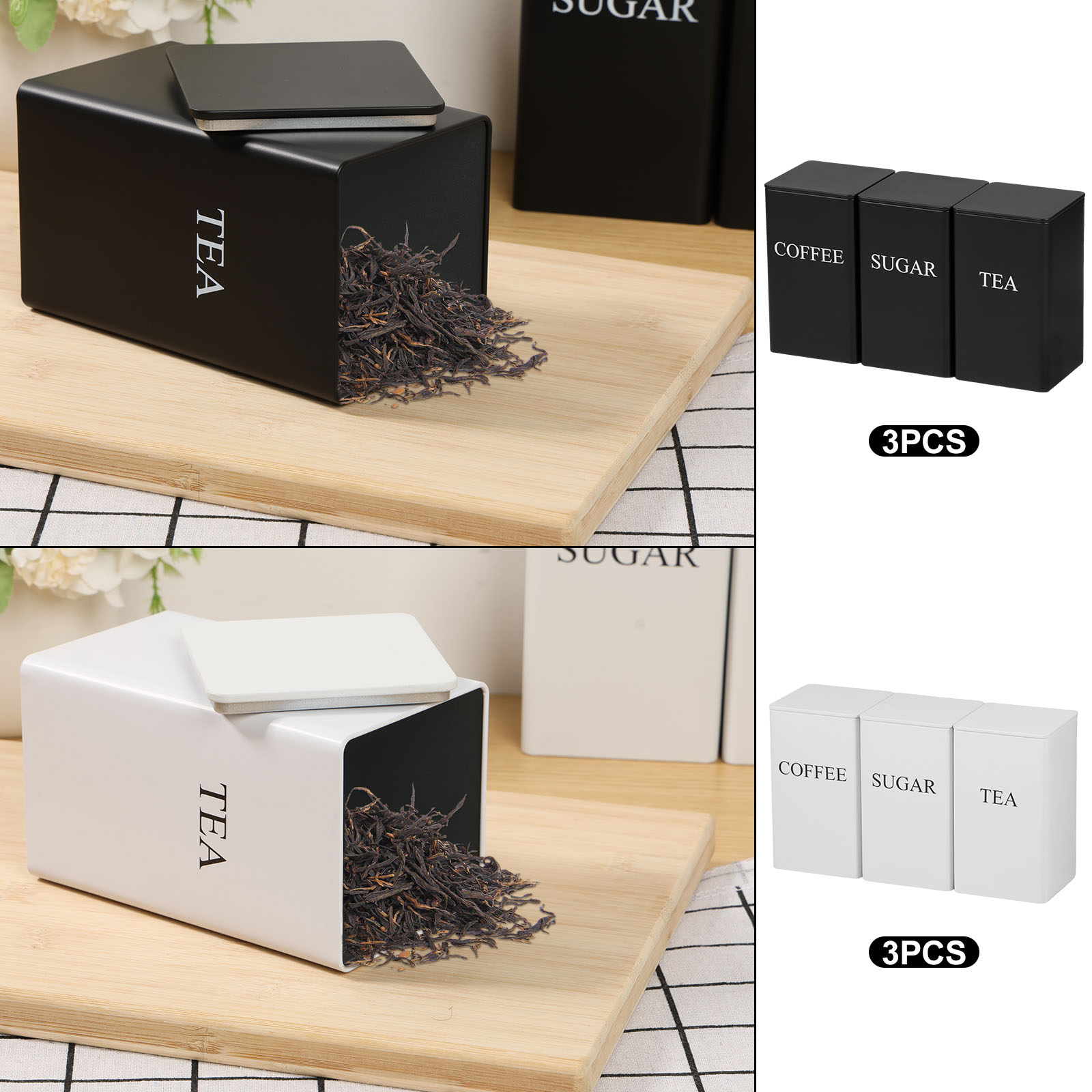 3Pcs Coffee Bean Storage Canis - огляд і ціна Coffee Tea Sugar Canisters