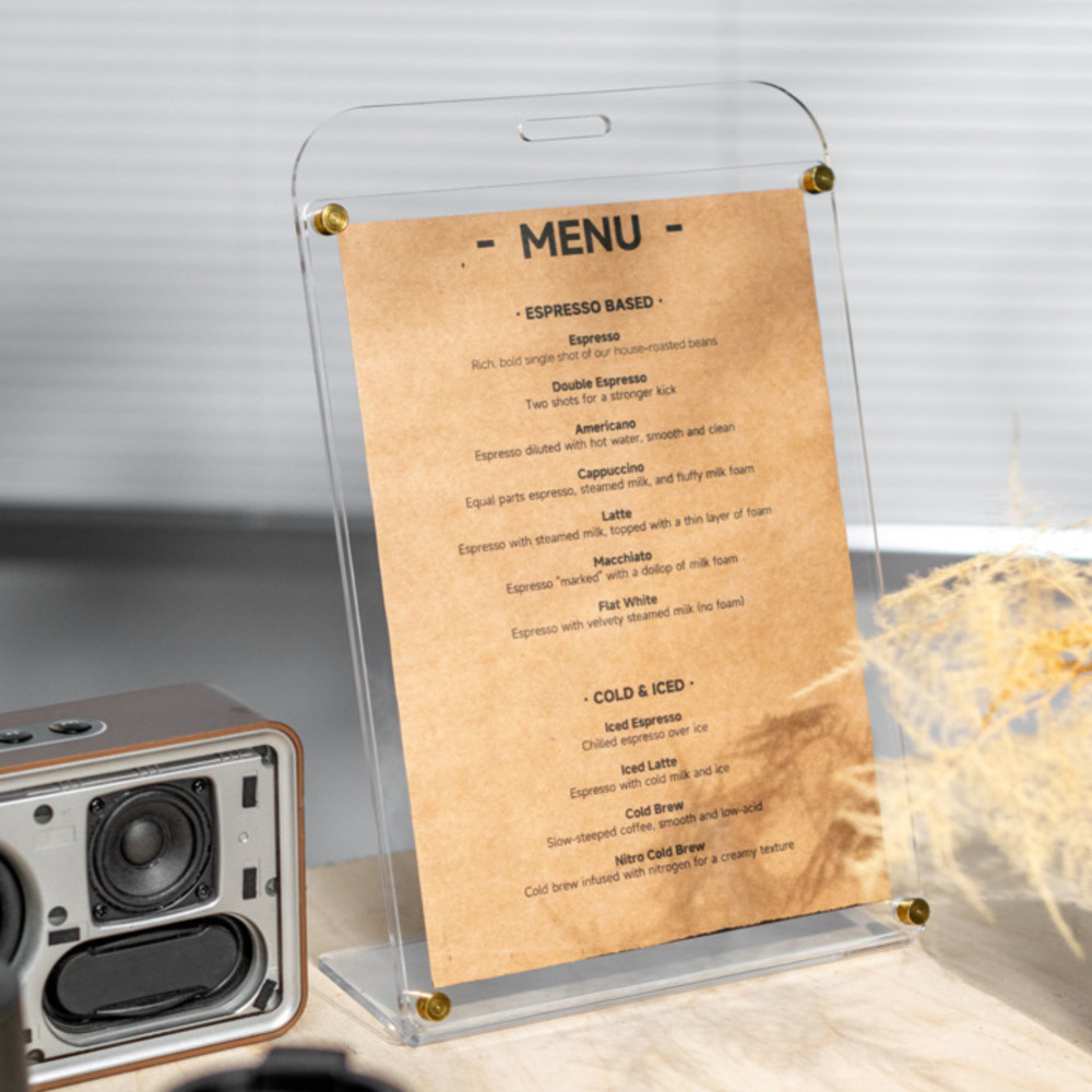 1PCS A4 Display Stand Transpar - огляд і ціна Coffee Tea Menu