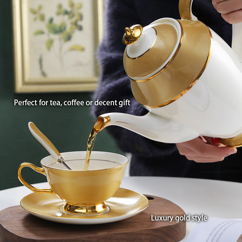Luxury Gold Bone China Coffee  - огляд і ціна Coffee Tea And Sugar Set