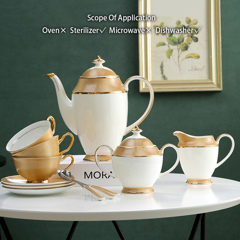 Luxury Gold Bone China Coffee  - огляд і ціна Coffee Tea And Sugar Set