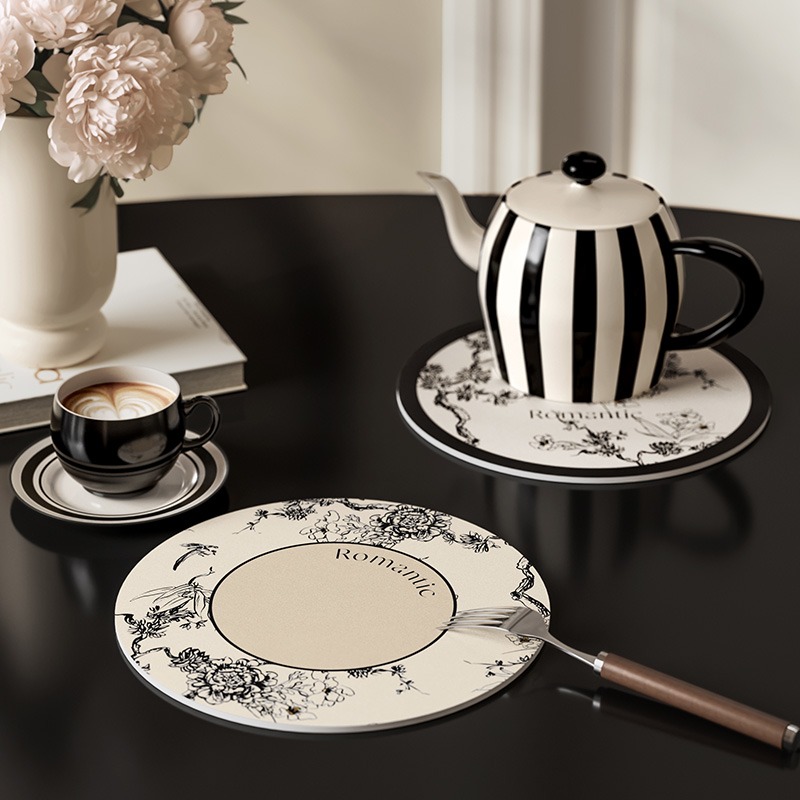 Round Leather Placemat for Coa - огляд і ціна T And Tea Coffee
