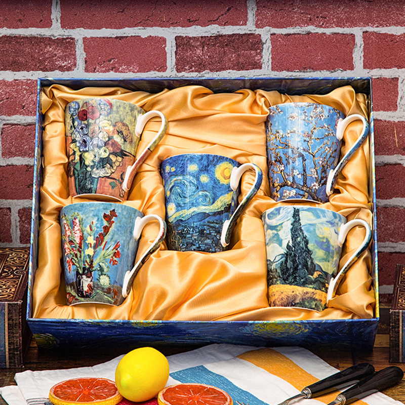 5 Pcs Set Bone China Van Gogh  - огляд і ціна Coffee Tea Van