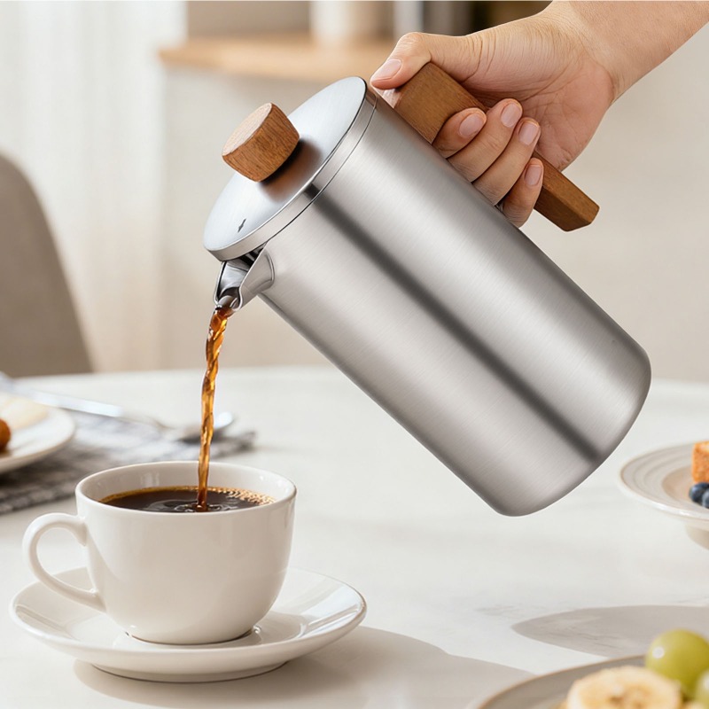 JUSTINLAU 1000ml Stainless Ste - огляд і ціна Coffee Tea Press