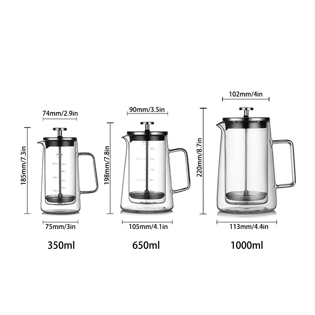 Double Layers French Press Pot - огляд і ціна Coffee Tea Press