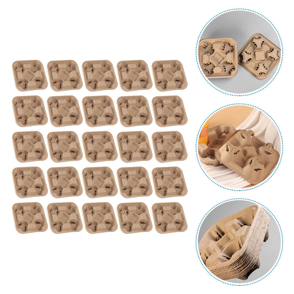 25Pcs Four Cup Paper Pulp Hold - огляд і ціна Coffee Tea Cups