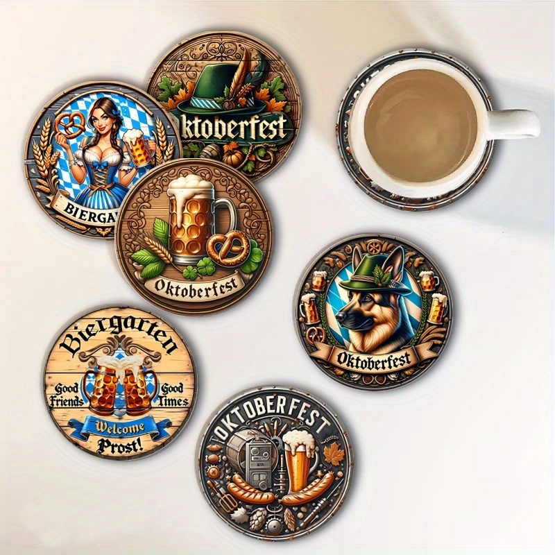6pcs 4in Wooden Vintage Beer F - огляд і ціна Coffee Y Tea