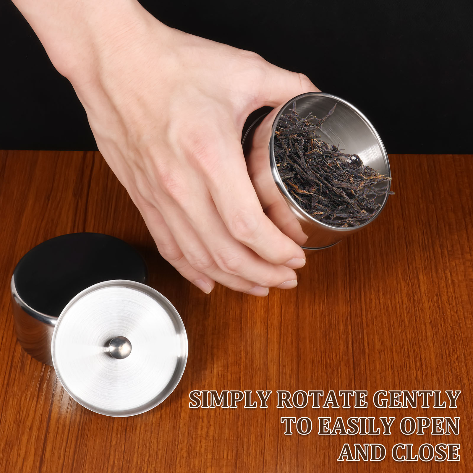 Stainless Steel Tea Leaf Tins  - огляд і ціна Coffee Tea Sugar Canisters