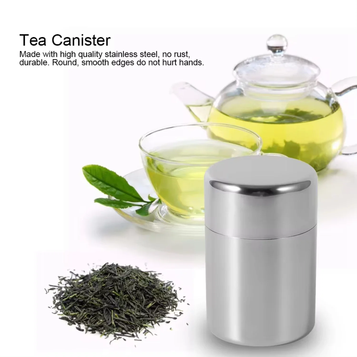 Stainless Steel Tea Leaf Tins  - огляд і ціна Coffee Tea Sugar Canisters