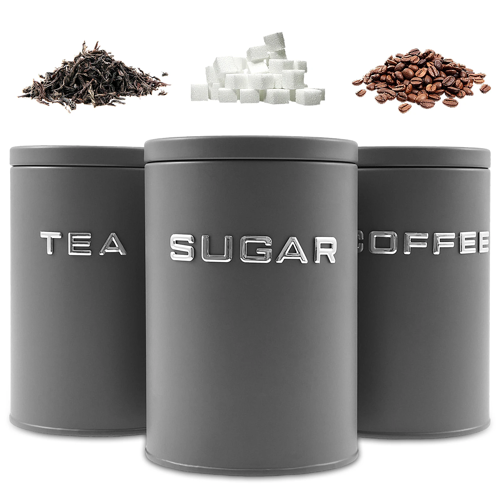 3 Pcs Tea Coffee Sugar Caniste - огляд і ціна Coffee Tea Sugar Canisters
