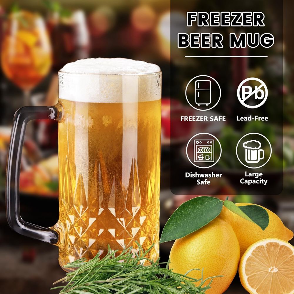 20 oz Heavy Glass Mugs Set of  - огляд і ціна Coffee Tea Gift Set
