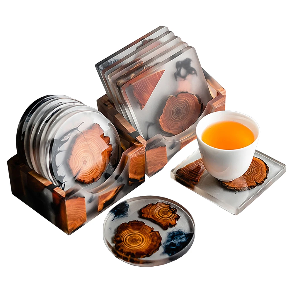 6PCS/Set Resin Pine Coasters H - огляд і ціна Coffee Tea And Sugar Set