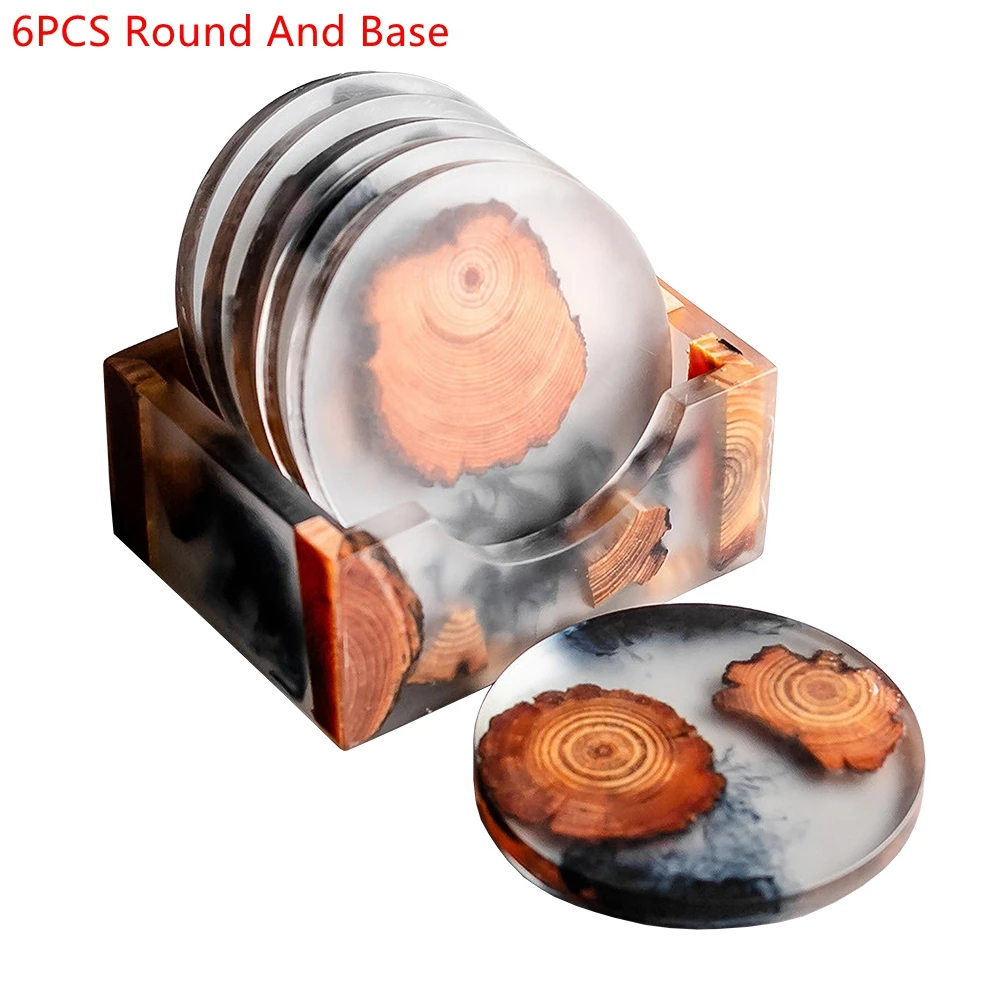 6PCS/Set Resin Pine Coasters H - огляд і ціна Coffee Tea And Sugar Set